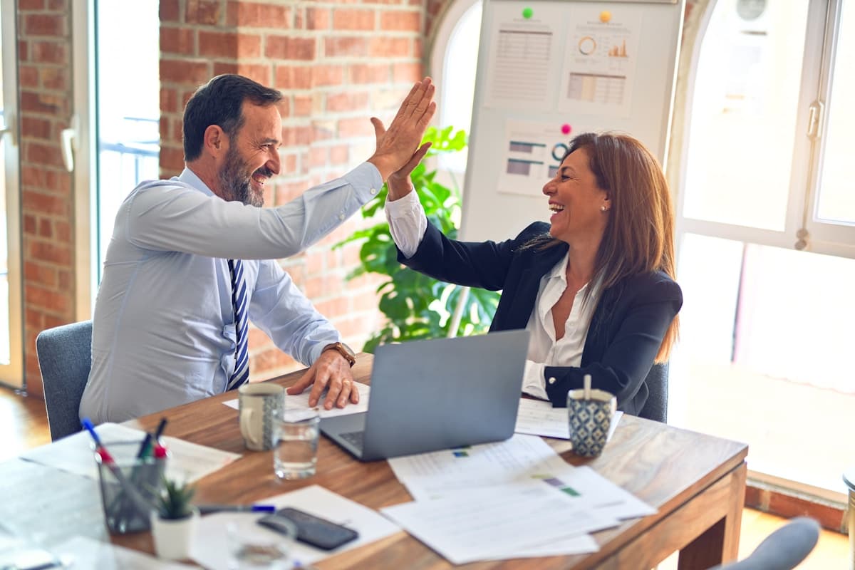 Business owner analysing revenue reports and growth charts